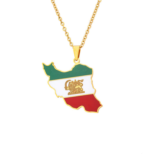 Iran coat of arms necklace