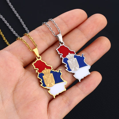 Serbia coat of arms necklace