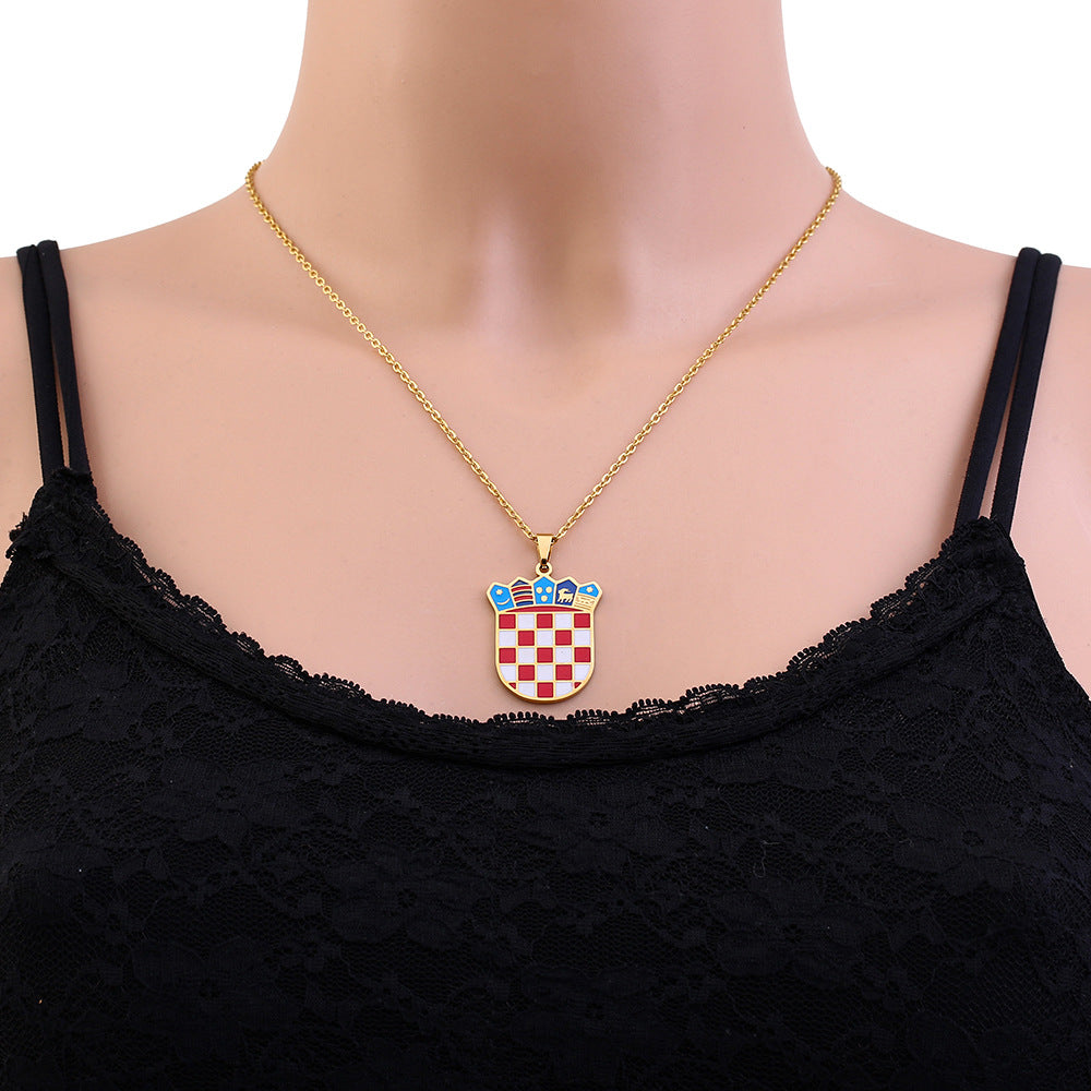 Croatia coat of arms necklace