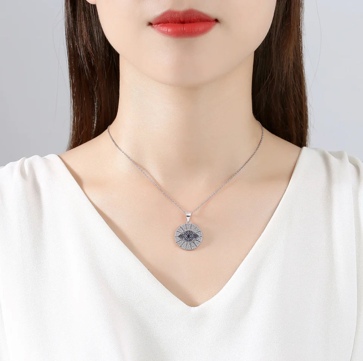 PROTECTIVE EYES NAZAR SILVER NECKLACE