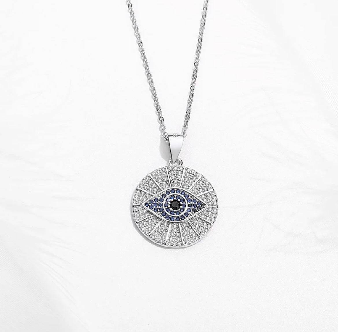 PROTECTIVE EYES NAZAR SILVER NECKLACE