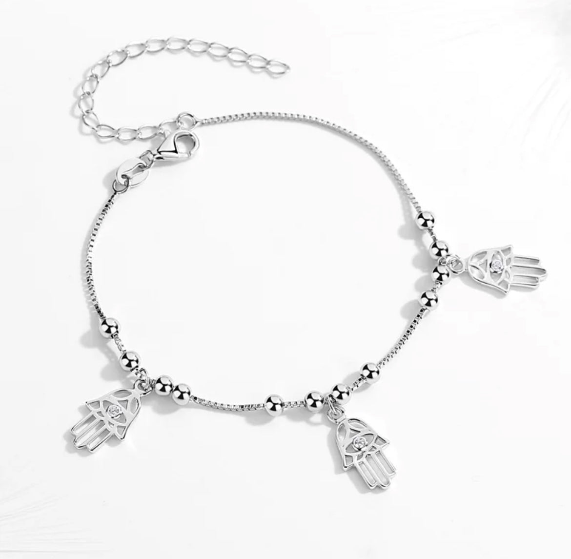 PROTECTIVE EYES NAZAR SILVER BRACELET