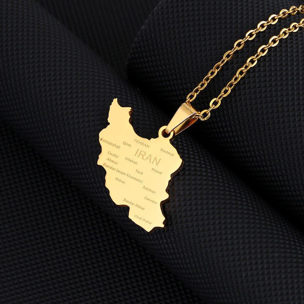 Iran coat of arms necklace